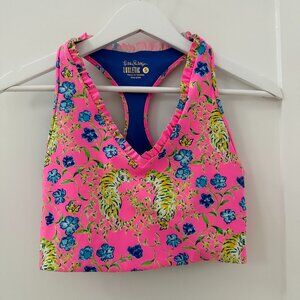 Lilly Pulitzer Lindsay Sports Bra Prosecco Pink XS